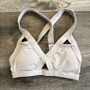 L'URV Nude/Light Beige Crisscross Sports Bra